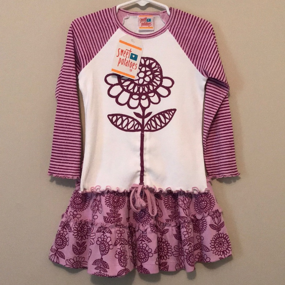 Sweet Potatoes Girls 4 Purple Flower Top/Skirt NWT